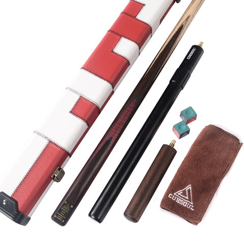 Handmade 57" 18 oz 1 Piece Snooker Cue with Aluminum Telescope Extension, Case and Accessories - Nichze